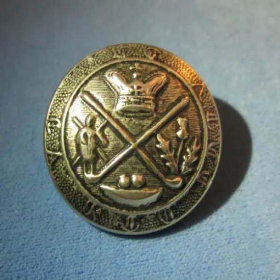 Vtg gold tone metal Royal Blackheath Golf Club (London) crest shank button