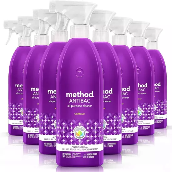 Method All-Purpose CleanerWildflower Antibac 28 oz Spray Case of 8 Bottles!!!!!