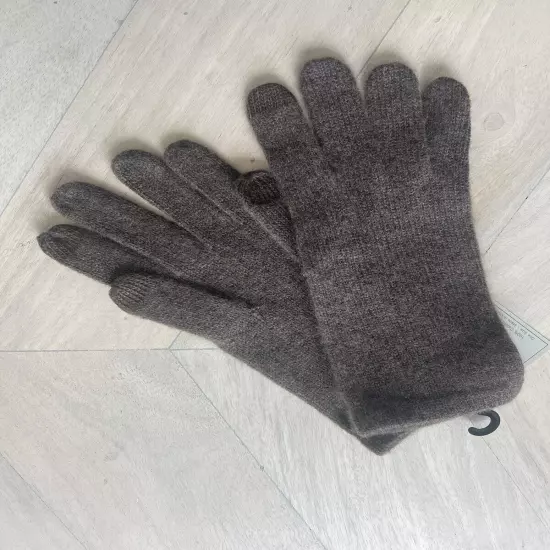 Louisa Perini 100% Cashmere Brown Gloves New 