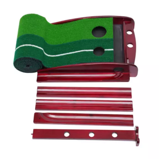 Foldable Golf Pp Two-color Grass Mat Automatic Golf Training Aid w/ Double Hole