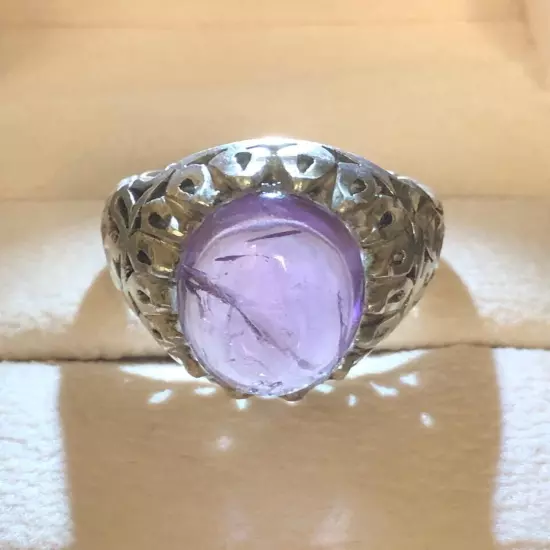 Men 925 silver ring Natural Dur Najaf Gemstone خاتم الدرالنجفي لون طبيعي نادرفحل