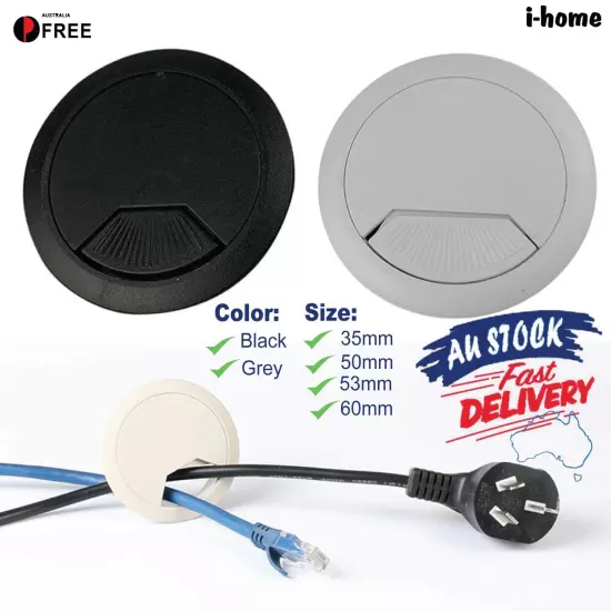 Desk Hole Cover 50/53/60mm Black/Light Grey Cable Tidy Surface Wire Port 