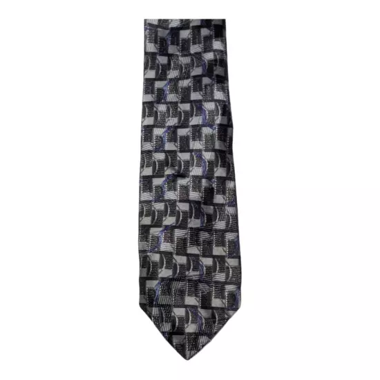 Robert Talbott Men's Best Of Class Black Gray Geometric Silk Tie EUC