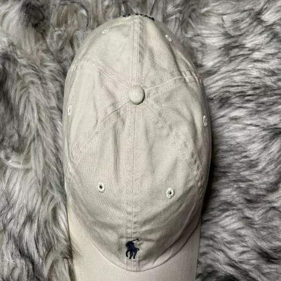 Polo Ralph Lauren Hat Cap Strap Mens Beige Pony Adjustable Preppy Golf DAD