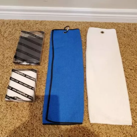 Mile High Waffle Golf Towels - (4 Towel Set) 21" x 5" 