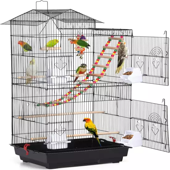 Large Parakeet Bird Cage for Mid-Sized Parrots Cockatiels Sun Conures Green Chee