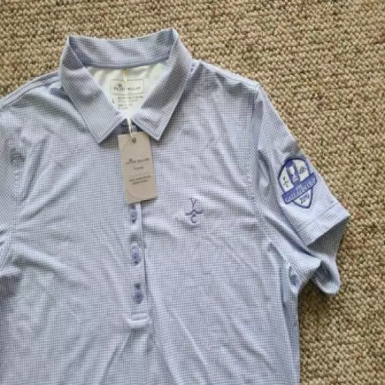 Rare New Peter Millar Women’s Yellowstone Club Shirt Polo Sz Large Herring Bone 