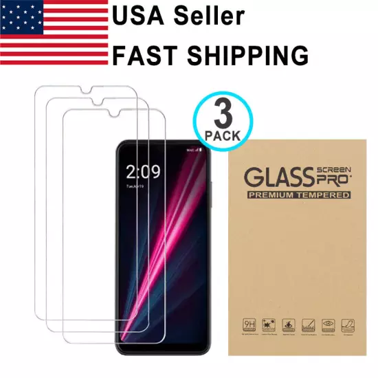 3PK Tempered Glass Screen Protector For T-Mobile Revvl 4 4+ 5G V+ 6 6X Pro 5G