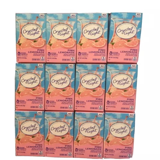 (12) Crystal light pink lemonade drink mix