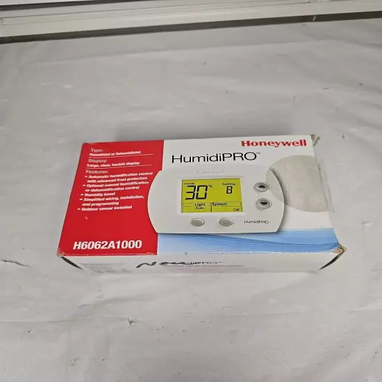 Honeywell H6062A1000 HumidiPro - Digital Humidistat/Dehumidistat New Open Box