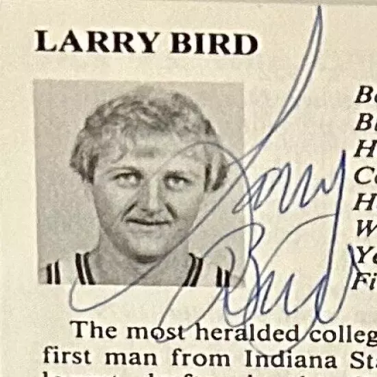 1979 Larry Bird Autographed Media Guide - PSA Certified- One of A Kind!