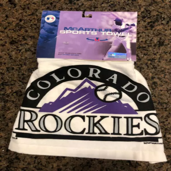 New! MLB Colorado Rockies Golf Sport Towel w/ Grommet & Hook McArthur Sports