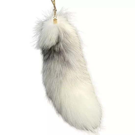 Huge Fluffy Faux Fur Fox-Tail Keychain Pompoms Bag Pendant Gift for Women Girl