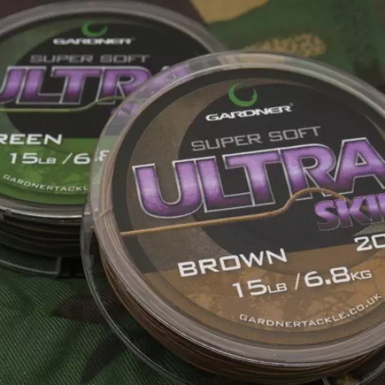 New Gardner Tackle Ultra Skin Super Soft Coated Braid Hooklink Silt Brown Green