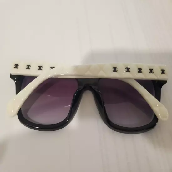 Chanel 5484 c 1656/S6 Black and White/Grey Sunglasses 54/17/140 NEW ITALY