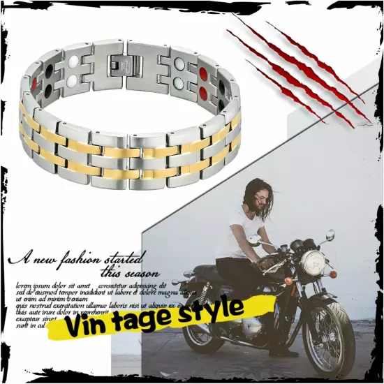 Stainless Steel Magnetic Health Power Bracelet Bagle Chain Link Men's Jewelry