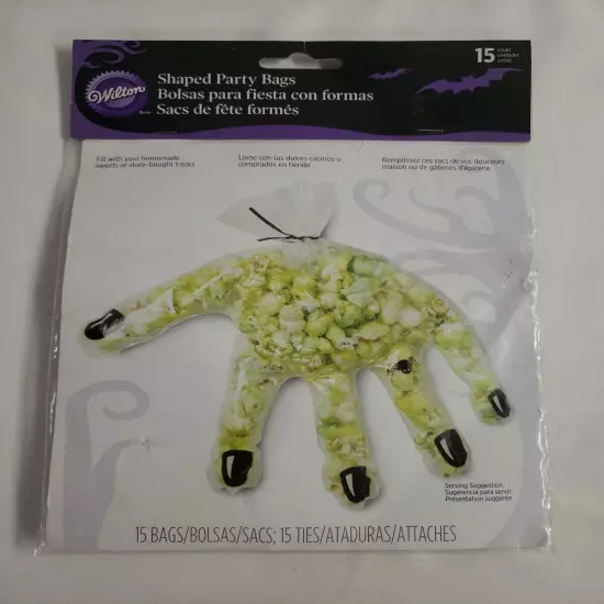 Party Bags Wilton Hand Shaped Halloween spider ring 7.5"X10" 15/Pkg Clear, W9062