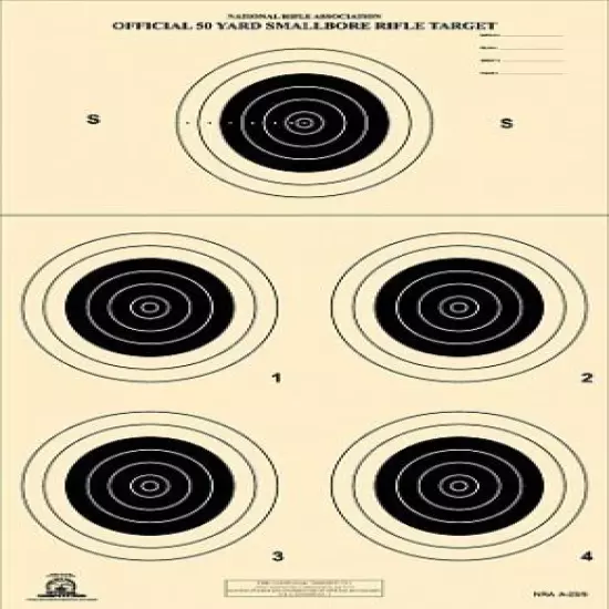 A-23/5 [A23/5] NRA Official 50 Yard Smallbore Rifle Target, on Tagboard (20)