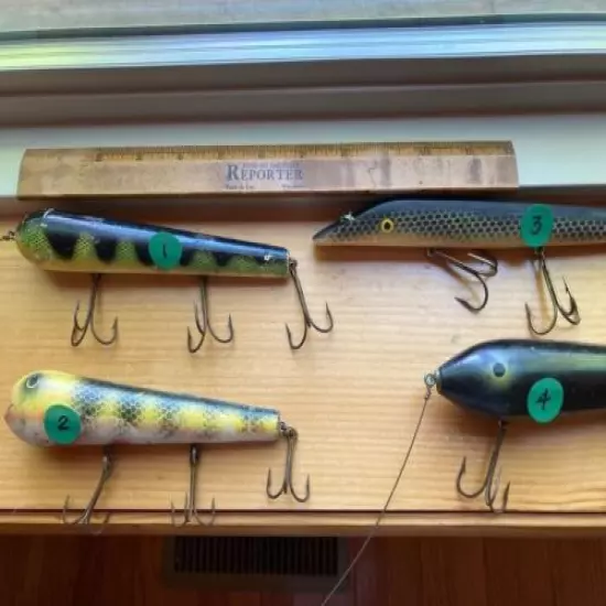 Early Smitty Baits and More Musky Jerk Baits, Vintage Used Baits