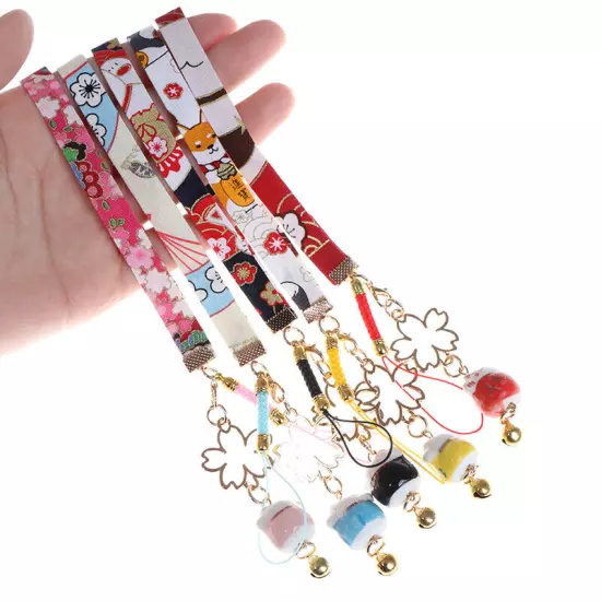 Phone Strap Lanyards Daisy Flower Cat Bell Mobile Phone Hang Rope Charm DecoB_tu