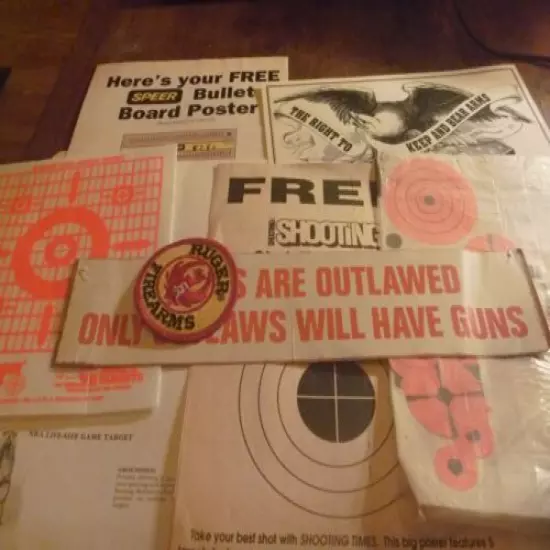 Vintage Lot of Paper Shooting Target & Misc