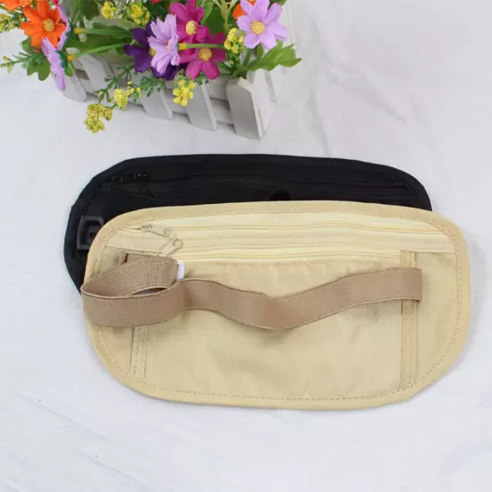 Polyester Sports Elastic Strap Waist Bag Anti Theft Concealed Fitness Money Belt