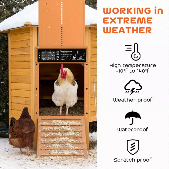 Automatic Chicken Coop Door Solar Powered Automatic Chicken Door with Timer &...