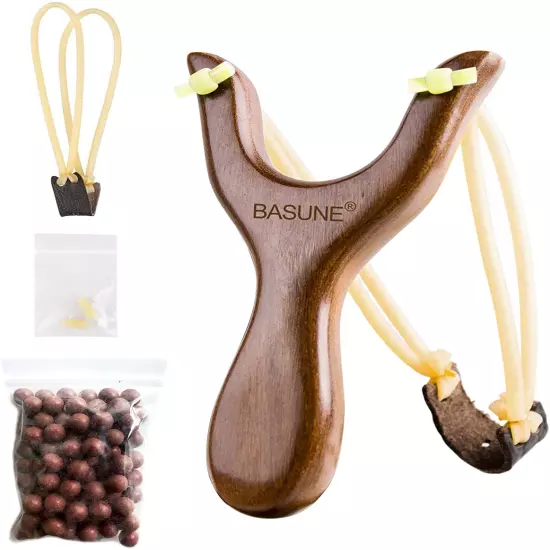 Solid Wooden Slingshot Toys with Classic Construction Hunting Slingshot for Cata