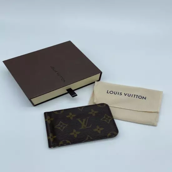 NEW LOUIS VUITTON Portefeuille Pance Money Clip Wallet Monogram; NEW pouch/box