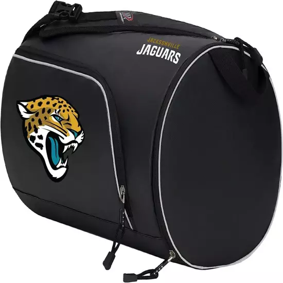 Officially Licensed NFL "Squadron" Duffel Bag, Black, 20" x 10.75" x 10.75"