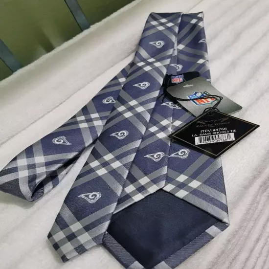 Eagles Wings Men's NFL Football L.A Rams Rhodes Tie NWT Blue & Gray Striped