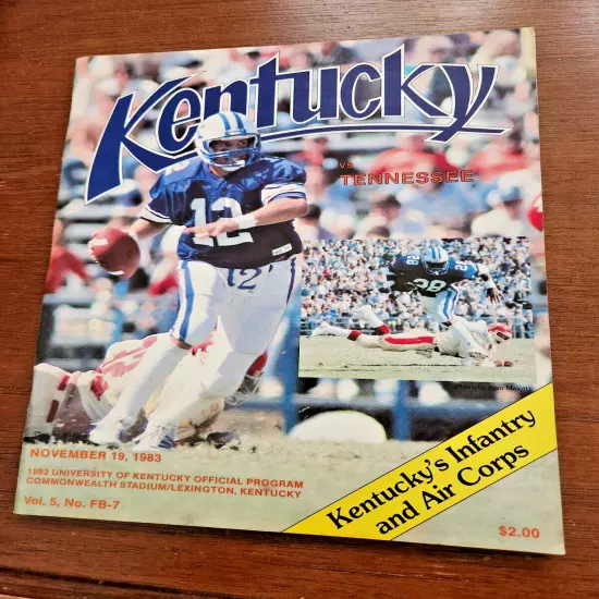 1983 KENTUCKY vs TENNESSEE Football Program November 19, 1983