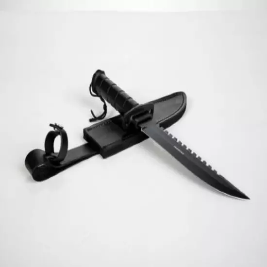 Black Canyon 14" Military Style Tactical Survival Knife & Sheath + Compass & Kit