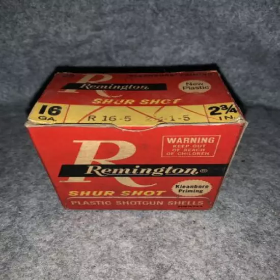  Rare Vintage Remington 16 GA SHUR SHOT Empty Ammo Box 