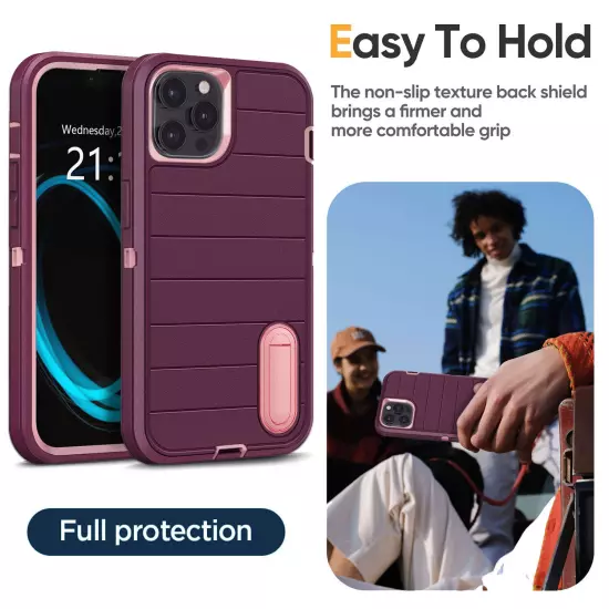 For iPhone 12 Pro Max/12 Pro/12 Shockproof Hybrid Rugged Hard Stand Case Cover