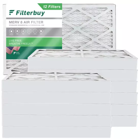 Filterbuy 16x24x4 Pleated Air Filters, Replacement for HVAC AC Furnace (MERV 8)