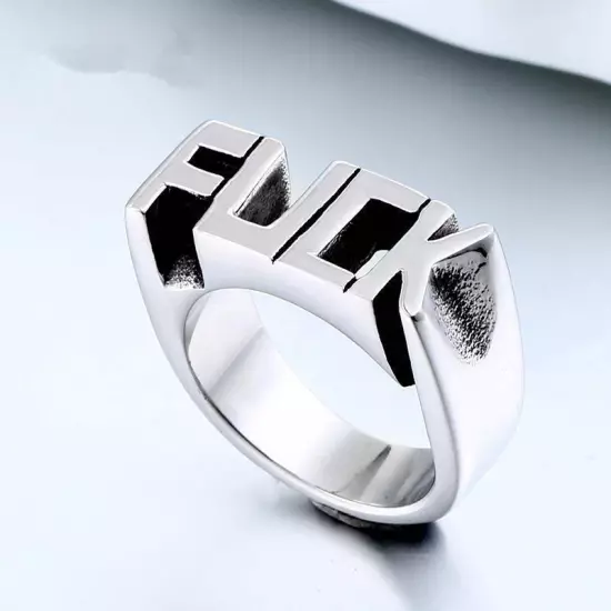 Domineering "FUCK/FUCK OFF" Finger Rings for Men Women Punk Jewelry Hip Hop Ring