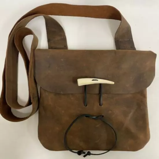 HAVERSACK COWHIDE LEATHER MUZZLELOADER POSSIBLES BAG USA MADE FREE SHIPPING 