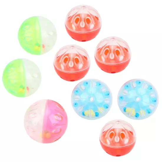 10pcs Bird Toys Ball Colorful Plastic Bird Jingle Balls Cage Accessories