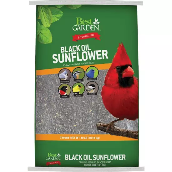 Best Garden 40 Lb. Black Oil Sunflower Wild Bird Seed 90057 Best Garden 90057