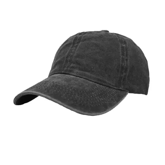 Plain Adjustable Military Solid Washed Cotton Polo Style Baseball Cap Dad Hat