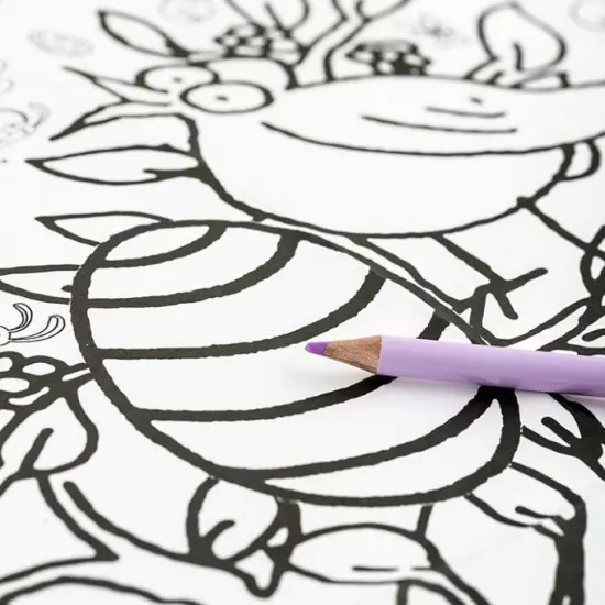 EggNogg Colour In Giant Poster / Tablecloth ~ Childrens Party Unicorns Dinosaurs