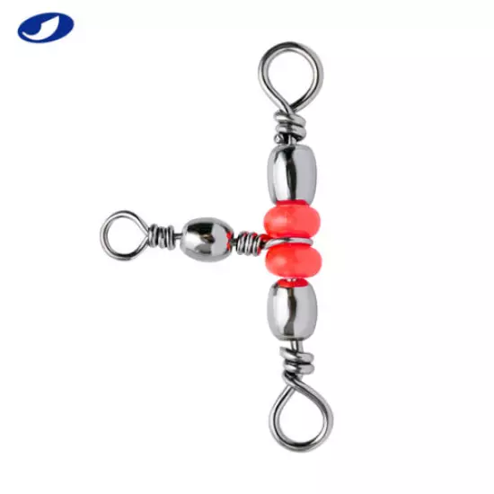 OCEAN CAT 20-100 Pcs Red Brass Three Way Swivel Connector 3 Way T-Turn Tackle