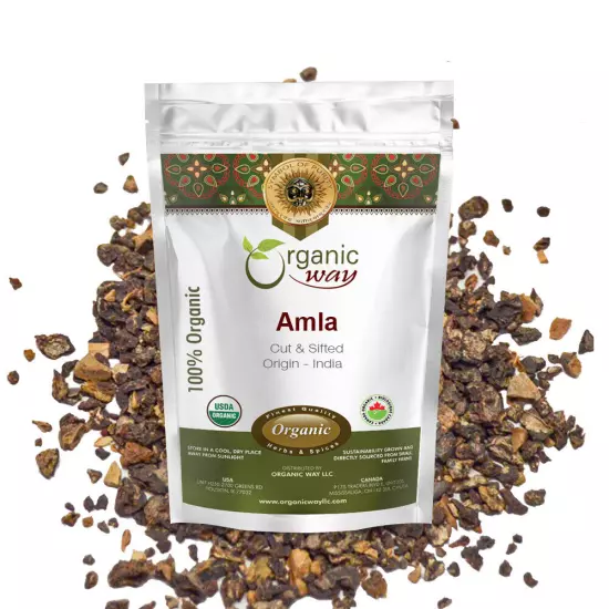 Organic Way Amla / Indian Gooseberry Cut & Sifted - Kosher & USDA Certified