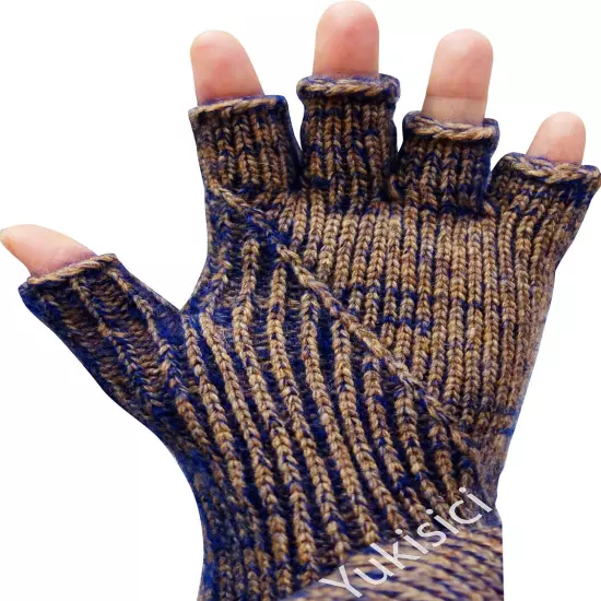 Vivienne Westwood Japan Unisex Gloves Wool Blend Knit Orb Leather Trim Camel NWT