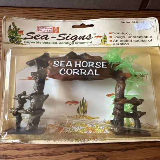 Vintage Aquarium Penn Plax Sea Signs Sea Horse Corral