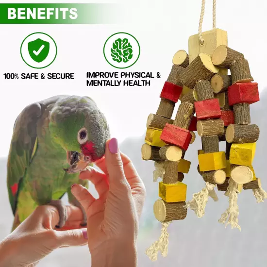 Non-Toxic Edible Colored Chewing Toy for Conures, Senegal Eclectus & Other Birds