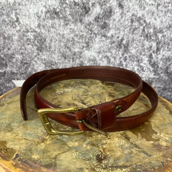 Vintage Kenneth Cole New York Genuine Leather Belt Size 42" Mens Brown Academia