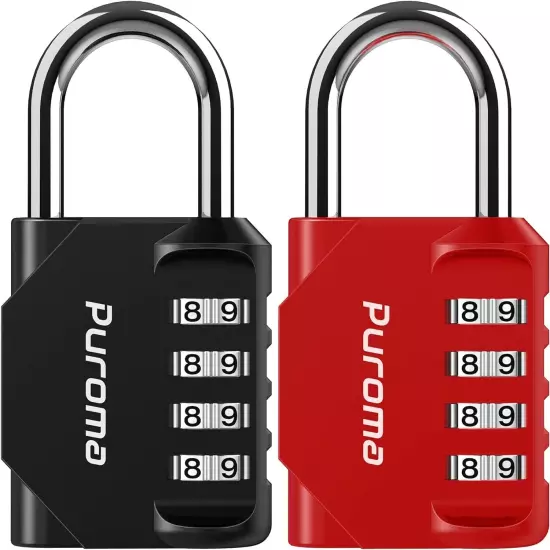 Puroma 1 Pack Combination Lock 4 Digit Locker Lock Outdoor Waterproof Padlock fo