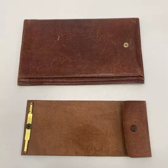 Vintage Leather Travel Wallet for Passport, Tickets, Documents, Checks - England